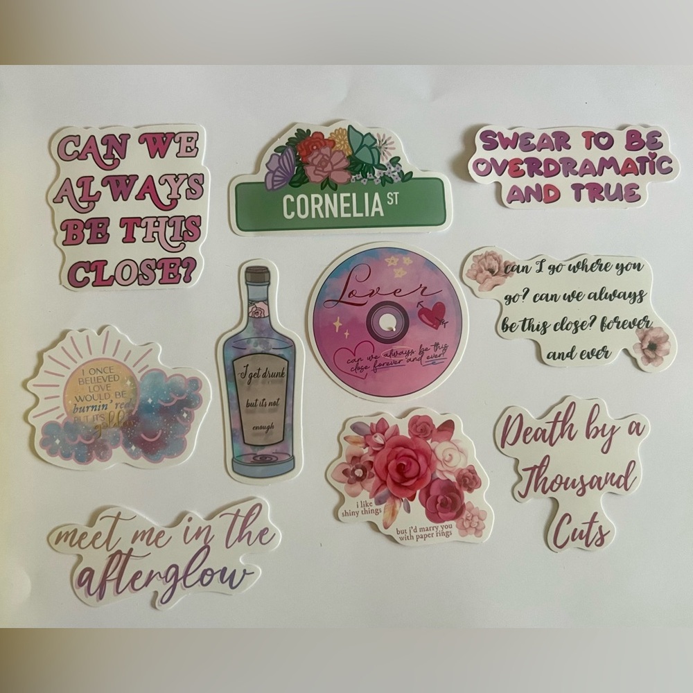 Taylor Swift “Lover” Inspired Vinyl Sticker Bundle - 10 Stickers